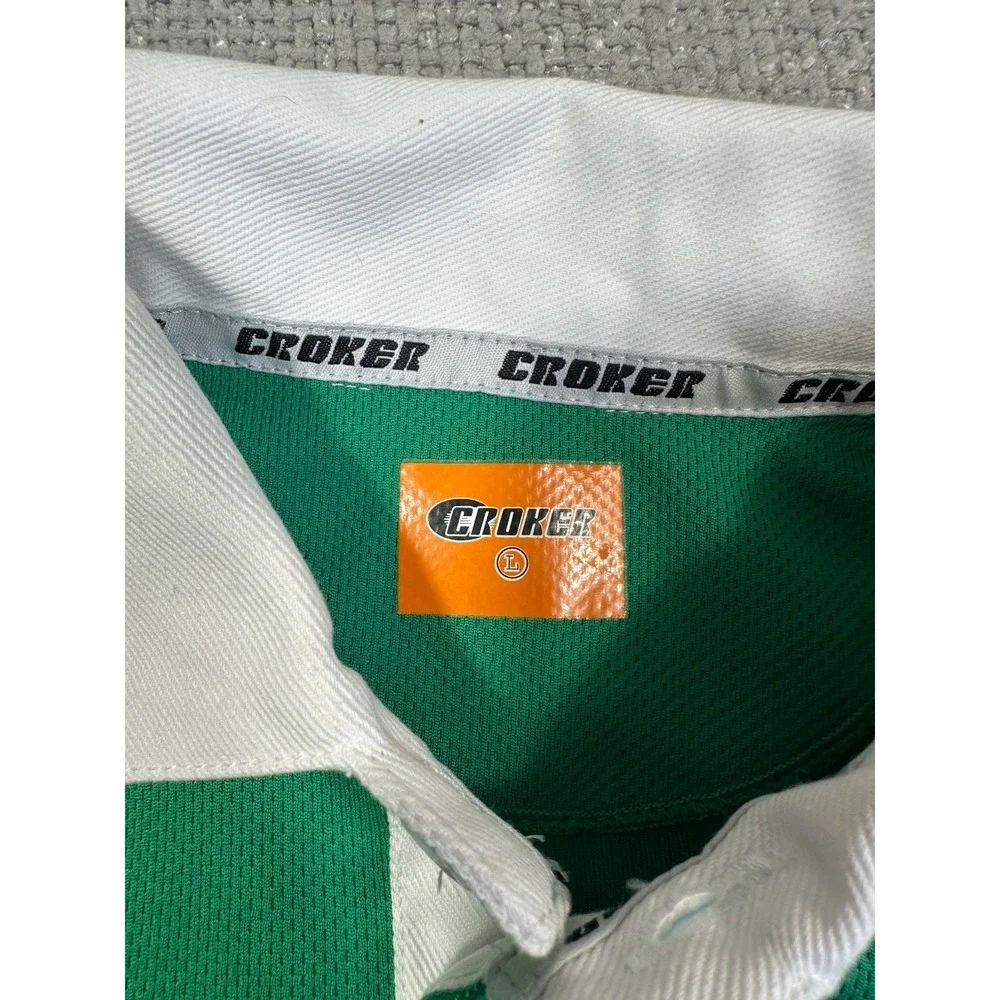 Croker Ireland Rugby Jersey Mens Large Green Orange Polo Shirt NWT Read - Picture 7 of 16